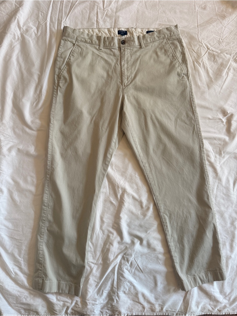 J. Crew Flex Men's Light Khaki Cotton straight Chinos 36W 22L